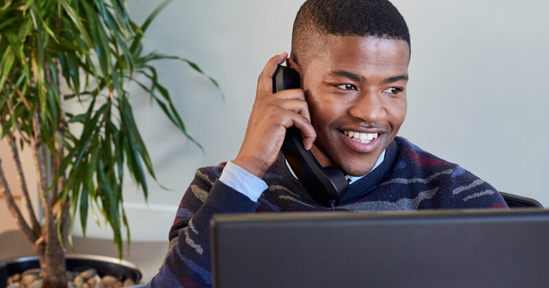 Male talking on the phone